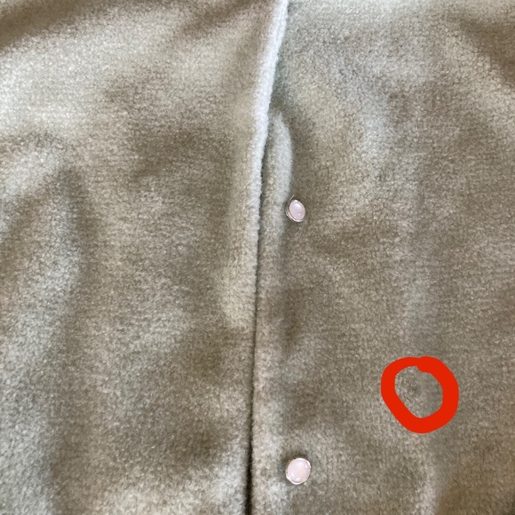 3/$15 Women's Jacket/Coat , Fuzzy, Hidden Buttons, Scoop Neck Sage/Mint Green - Picture 12 of 13
